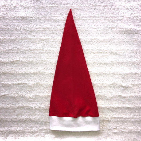 Einfache Nikolausmütze aus rotem Jersey und weißem Bündchen